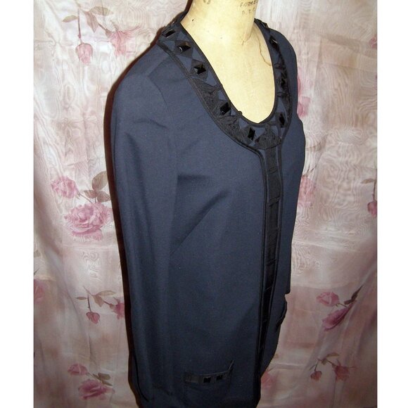 NWOT size M/L Elie Tahari Navy Blue Blazer/Cardigan - Picture 7 of 12
